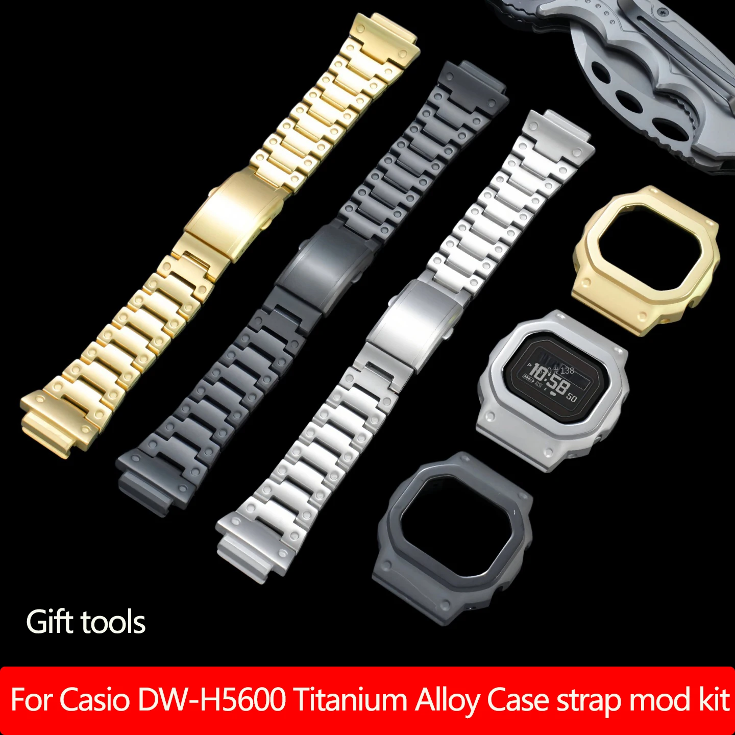 Легкий титановый корпус-мод-кит DW-H5600 для Casio DW-H5600MB: модифицированный корпус из титанового сплава, ремешок, аксессуары для мужских часов
Легкий титановый корпус-мод-кит DW-H5600 для Casio DW-H5600MB: модифицированный корпус из титанового сплава, ремешок, аксессуары для мужских часов