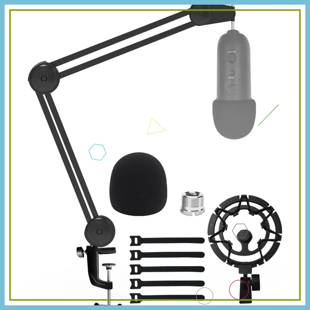 Heavy Duty Microphone Boom Arm Stand with Shock Mount and Foam Cover for Recording and Broadcasting
Heavy Duty Microphone Boom Arm Stand with Shock Mount and Foam Cover for Recording and Broadcasting