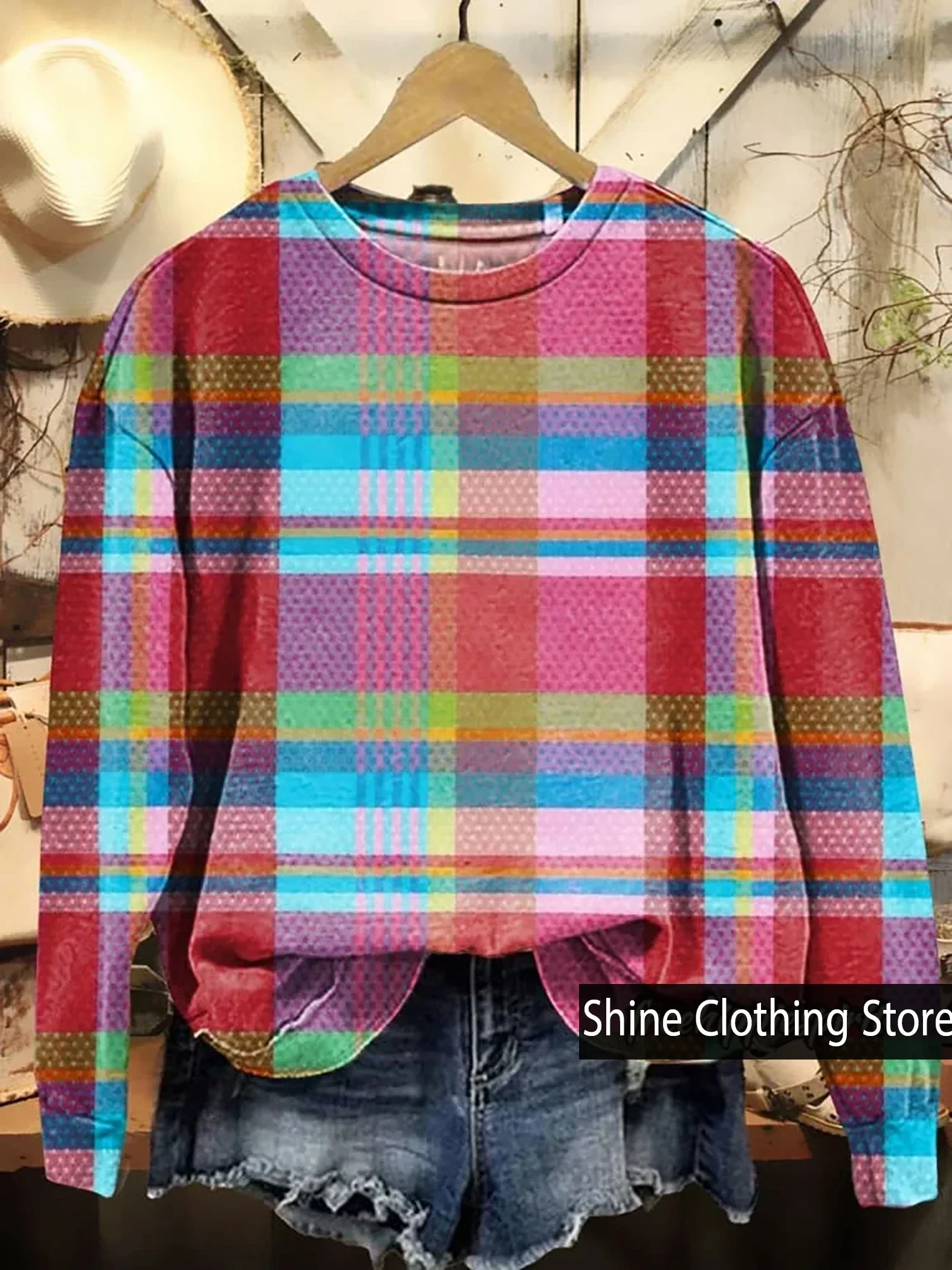 New Arrival Women's Vintage Colorful Stripes Print Casual Sweatshirt, Women's Clothing, Plus Size Tops,Women Sweatshirt
New Arrival Women's Vintage Colorful Stripes Print Casual Sweatshirt, Women's Clothing, Plus Size Tops,Women Sweatshirt