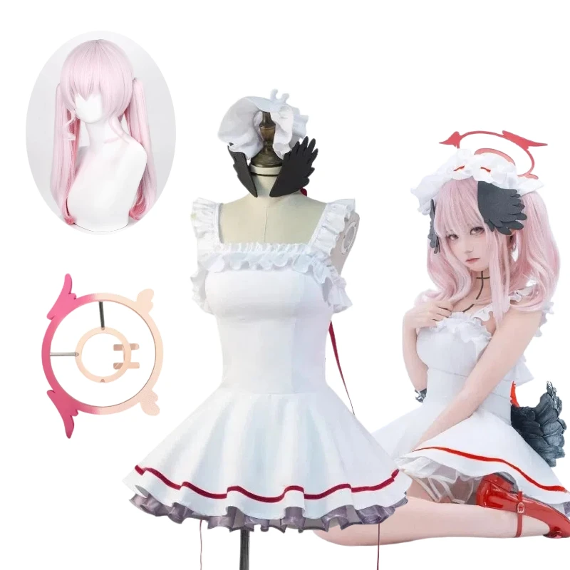 Game Koharu Shimoe Cosplay Costume White Dress Sleepwear Gowns with Wig Headwear Full Set Role Play Outfit for Women
Game Koharu Shimoe Cosplay Costume White Dress Sleepwear Gowns with Wig Headwear Full Set Role Play Outfit for Women