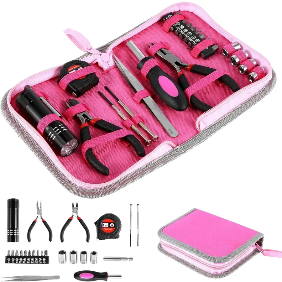 General Household Tool Set, Pink Tool Set withToolbox Storage Case, Essential Hand Tools for Everyday Home Repairs, Household T
General Household Tool Set, Pink Tool Set withToolbox Storage Case, Essential Hand Tools for Everyday Home Repairs, Household T