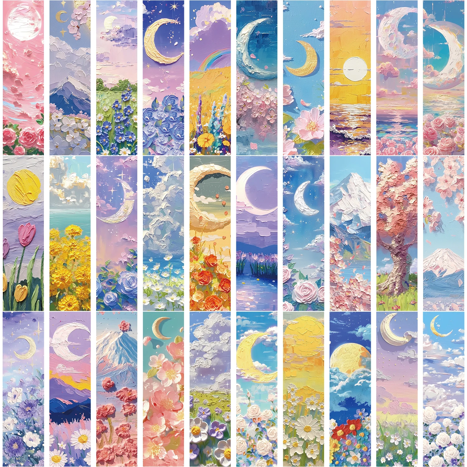 30PCS Emboss Oil Painting Style Bookmarks Beautiful Flowers Paper Bookmarks Fairy Tale Scenery Student Stationery
30PCS Emboss Oil Painting Style Bookmarks Beautiful Flowers Paper Bookmarks Fairy Tale Scenery Student Stationery