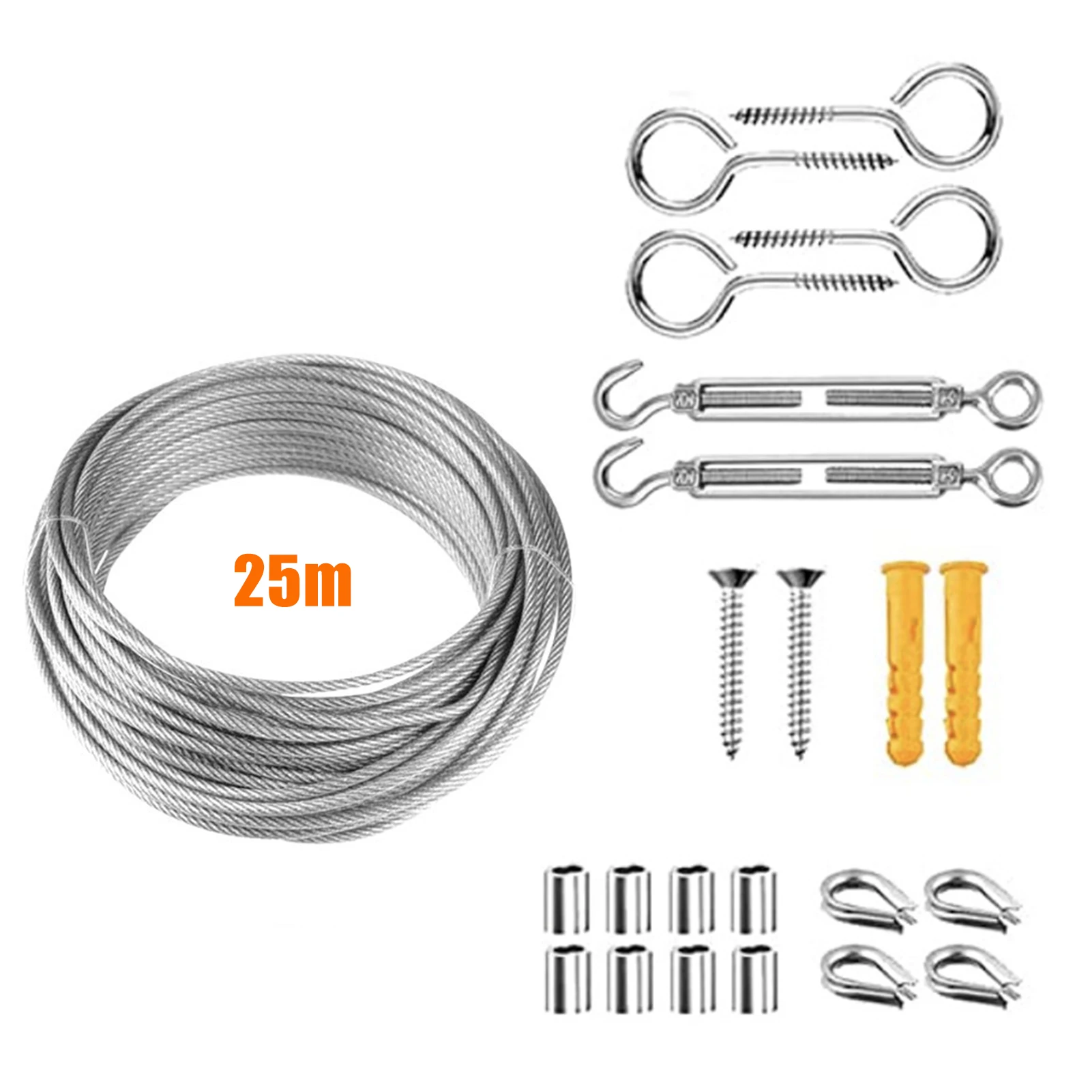 String Light Hanging Kit Stainless Steel Steel Wire Rope Heavy Duty String Lights Suspension Tool for Outdoor Garden Indoors
String Light Hanging Kit Stainless Steel Steel Wire Rope Heavy Duty String Lights Suspension Tool for Outdoor Garden Indoors