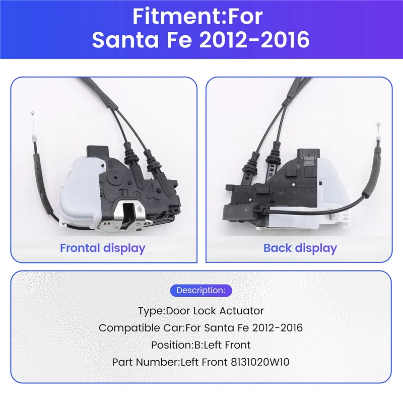 Classy-Door Lock Actuator Door Lock Actuator Latch Motor For Hyundai Santa Fe 2012-2016
Classy-Door Lock Actuator Door Lock Actuator Latch Motor For Hyundai Santa Fe 2012-2016