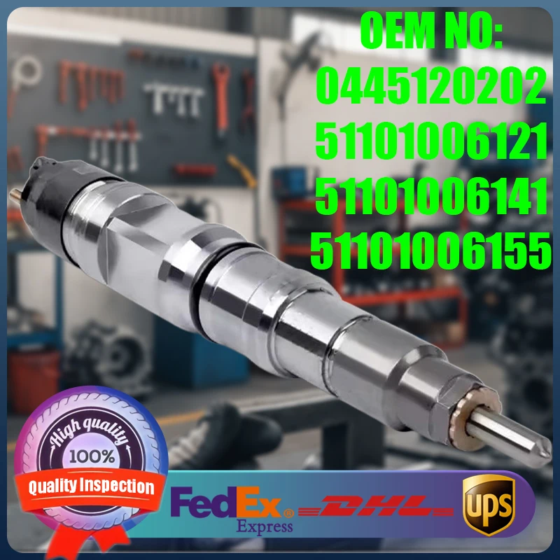 New Fuel Common Rail Injector 0445120202 51101006121 51101006141 Diesel Engine Parts Suitable for MAN TGS TGX 
New Fuel Common Rail Injector 0445120202 51101006121 51101006141 Diesel Engine Parts Suitable for MAN TGS TGX