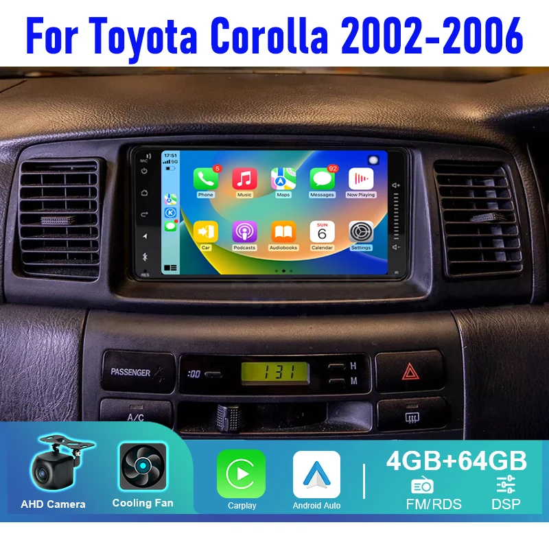 7'' For Toyota Corolla 2002-2006 Car Radio Head Unit Wireless Carplay Apple Android13 Auto Intelligent System Multimedia Player
7'' For Toyota Corolla 2002-2006 Car Radio Head Unit Wireless Carplay Apple Android13 Auto Intelligent System Multimedia Player