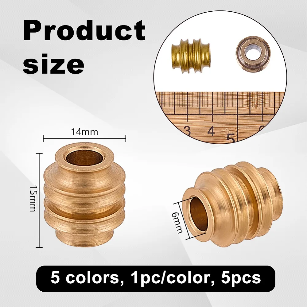 5Pcs 5 Colors Brass Beads Screw Type Mixed Color 15x14mm Hole: 6mm 1pc/color
5Pcs 5 Colors Brass Beads Screw Type Mixed Color 15x14mm Hole: 6mm 1pc/color