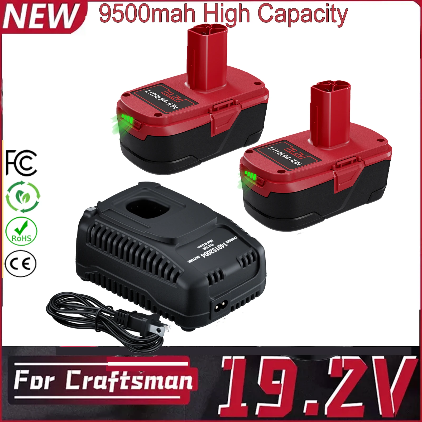 9500mah For Craftsman C3 19.2V Lithium Battery Rechargeable Battery For Craftsman 130279005 11375 11376 Power Tool Replace 18650
9500mah For Craftsman C3 19.2V Lithium Battery Rechargeable Battery For Craftsman 130279005 11375 11376 Power Tool Replace 18650