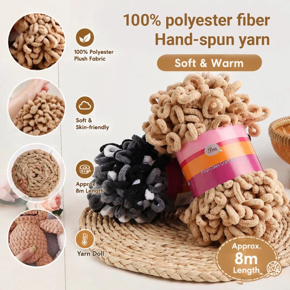 100% Polyester Finger Loop Yarn - Handcrafted Thick Wool For DIY Knitting Crochet, Perfect For Crafting Blankets And Knitted Art
100% Polyester Finger Loop Yarn - Handcrafted Thick Wool For DIY Knitting Crochet, Perfect For Crafting Blankets And Knitted Art