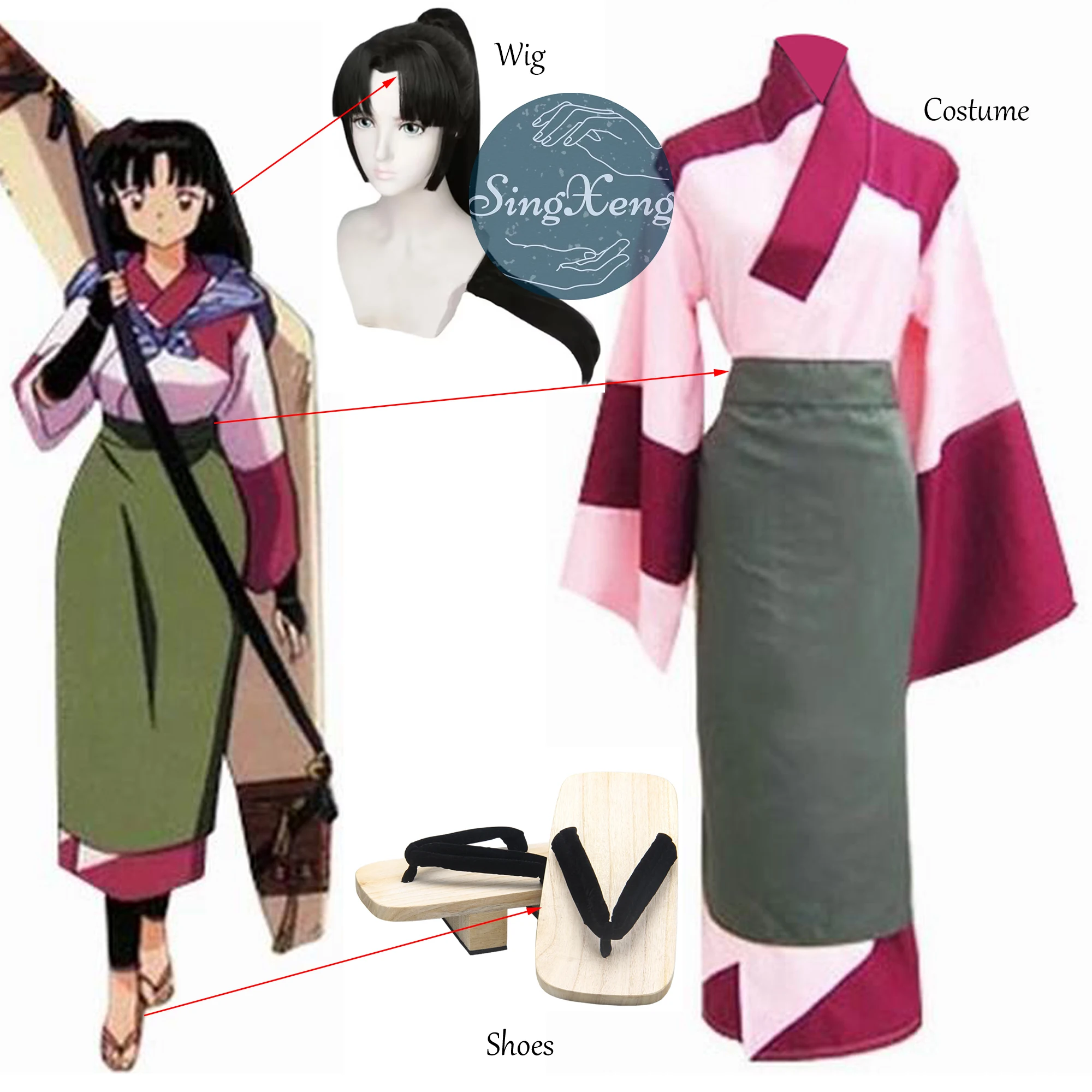 SingXeng Anime Sango Cosplay Costume Women Kimono Uniform Suit Halloween Carnival Clothing Customize
SingXeng Anime Sango Cosplay Costume Women Kimono Uniform Suit Halloween Carnival Clothing Customize