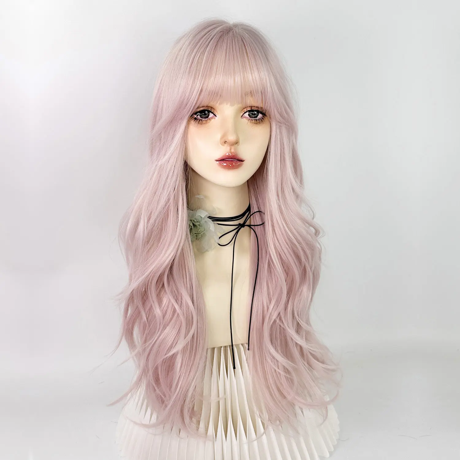 Water dance wig pink long curly hair big wave cos universal light pink girl jk full headgear
Water dance wig pink long curly hair big wave cos universal light pink girl jk full headgear