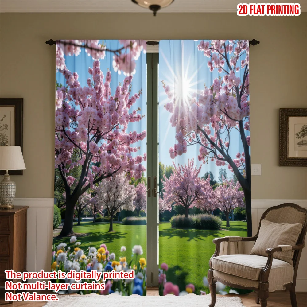 2D flat printing 2pcs Curtains Spring Blossom Garden Digital Printed Polyester Drapes Birthday Party Use for Outdoor Holiday
2D flat printing 2pcs Curtains Spring Blossom Garden Digital Printed Polyester Drapes Birthday Party Use for Outdoor Holiday