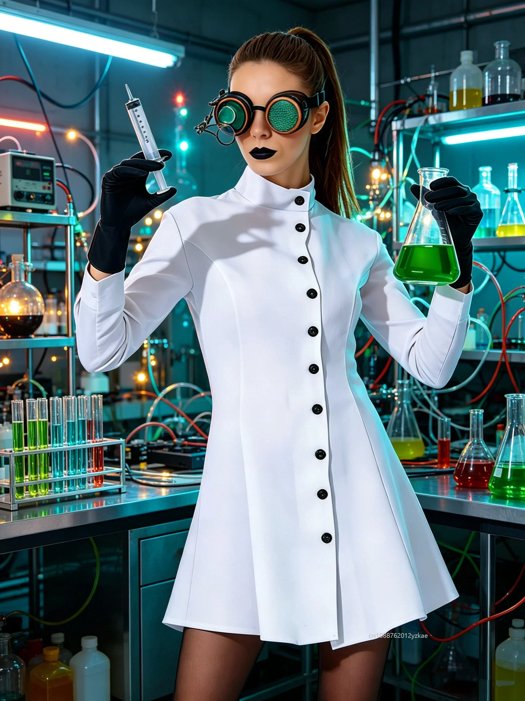 Women Halloween Doctor Nurse Mad Scientist Cosplay Costume Long Sleeve White Lab Coat With Gloves For Theme Party Masquerade
Women Halloween Doctor Nurse Mad Scientist Cosplay Costume Long Sleeve White Lab Coat With Gloves For Theme Party Masquerade