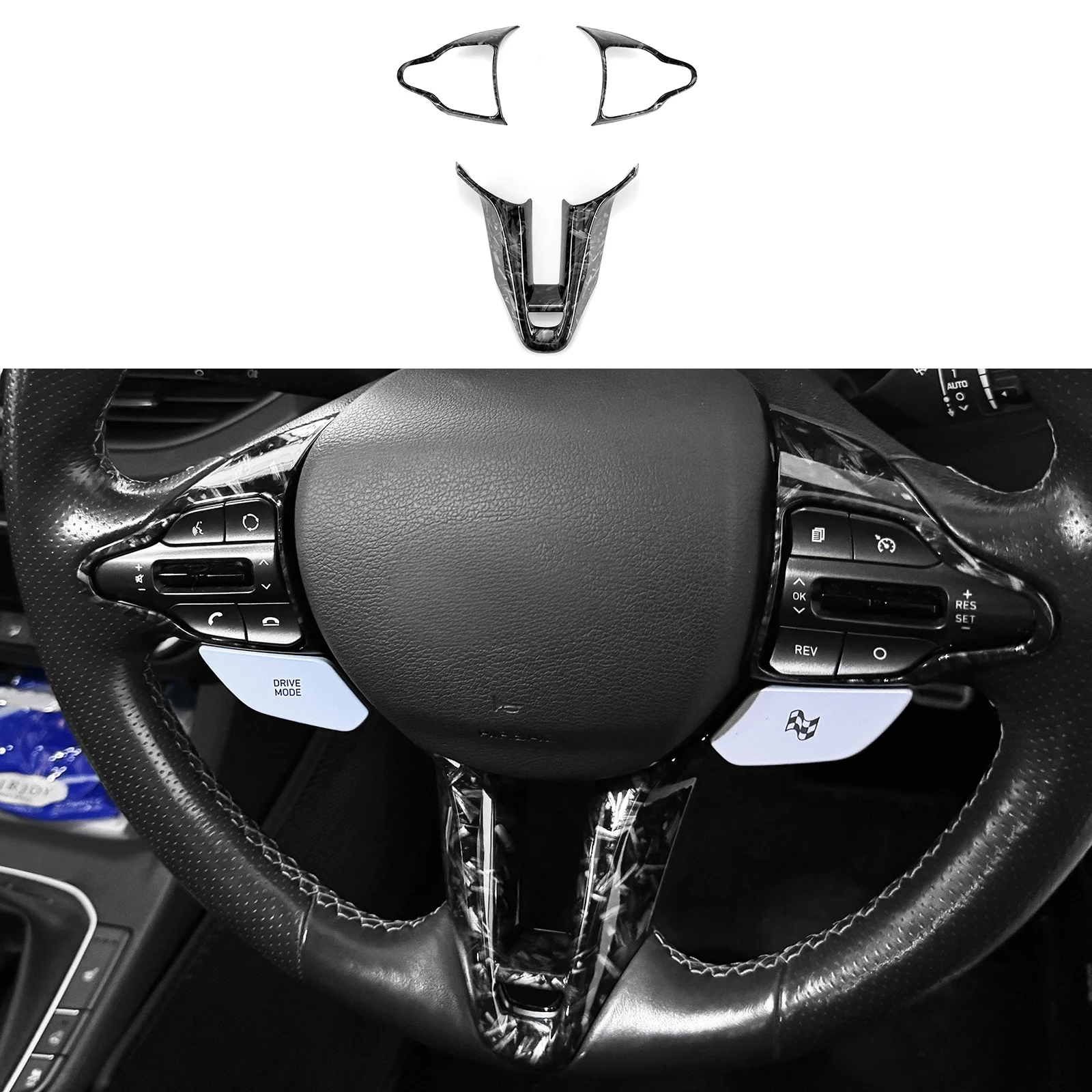 Forged Black New Styling Steering Wheel Decoration Cover Trim For Hyundai i30 N 2018-2023 Interior Accessories
Forged Black New Styling Steering Wheel Decoration Cover Trim For Hyundai i30 N 2018-2023 Interior Accessories