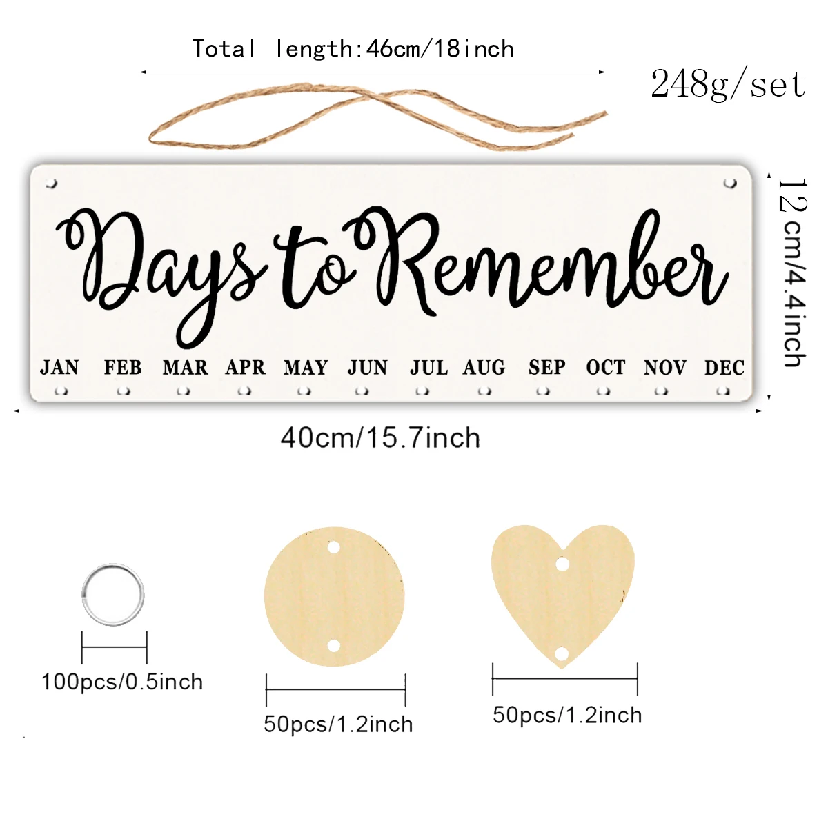 1pcs Wooden Hanging Birthday Reminder Board Rope Chips Rings Home Calendar Ornament Wall Decor DIY Date Display
1pcs Wooden Hanging Birthday Reminder Board Rope Chips Rings Home Calendar Ornament Wall Decor DIY Date Display