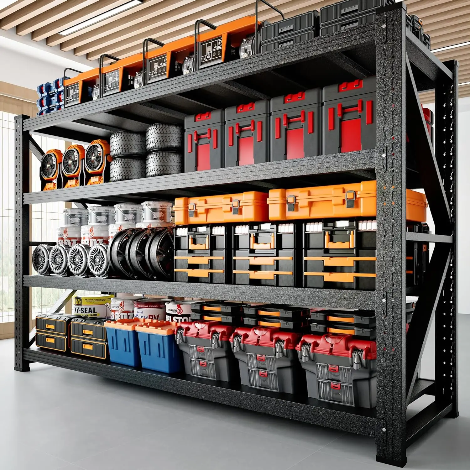 3000LBS Storage Shelves,48" W Garage Shelving Heavy Duty Metal Adjustable Garage Shelves, Shelving Units Industrial Shelving
3000LBS Storage Shelves,48" W Garage Shelving Heavy Duty Metal Adjustable Garage Shelves, Shelving Units Industrial Shelving
