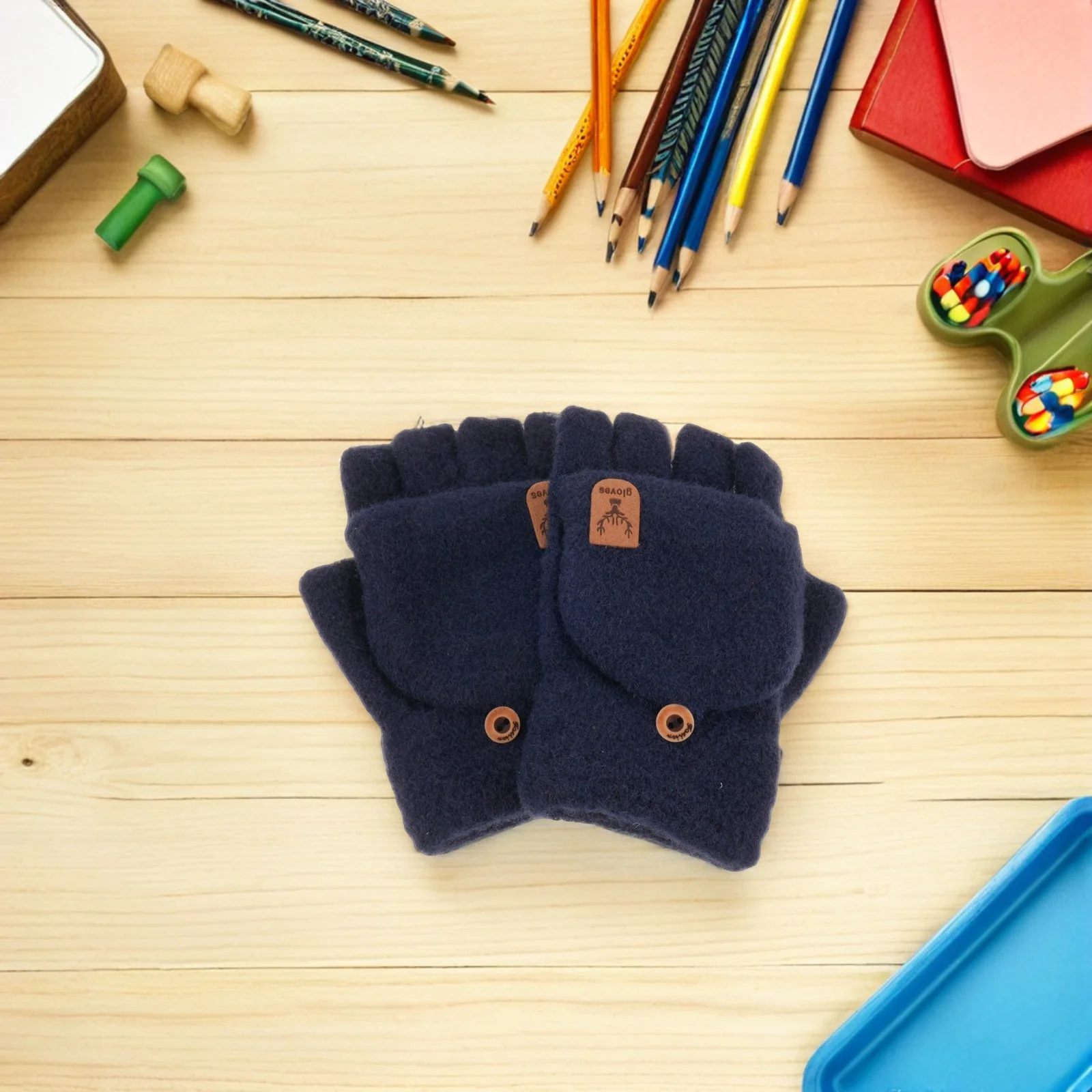 1Pair Warm Knitted Convertible Mittens Navy Blue Half Finger Gloves Thermal Outdoor Riding Touchscreen Winter Fingerless Gloves
1Pair Warm Knitted Convertible Mittens Navy Blue Half Finger Gloves Thermal Outdoor Riding Touchscreen Winter Fingerless Gloves