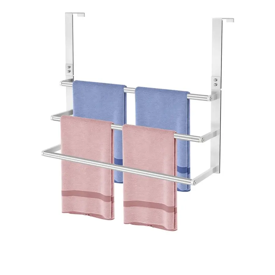 Навесная вешалка для полотенец из матовой никелированной стали, держатель для полотенец на дверь из нержавеющей стали, дверная вешалка для полотенец с 3-уровневыми перекладинами
Навесная вешалка для полотенец из матовой никелированной стали, держатель для полотенец на дверь из нержавеющей стали, дверная вешалка для полотенец с 3-уровневыми перекладинами