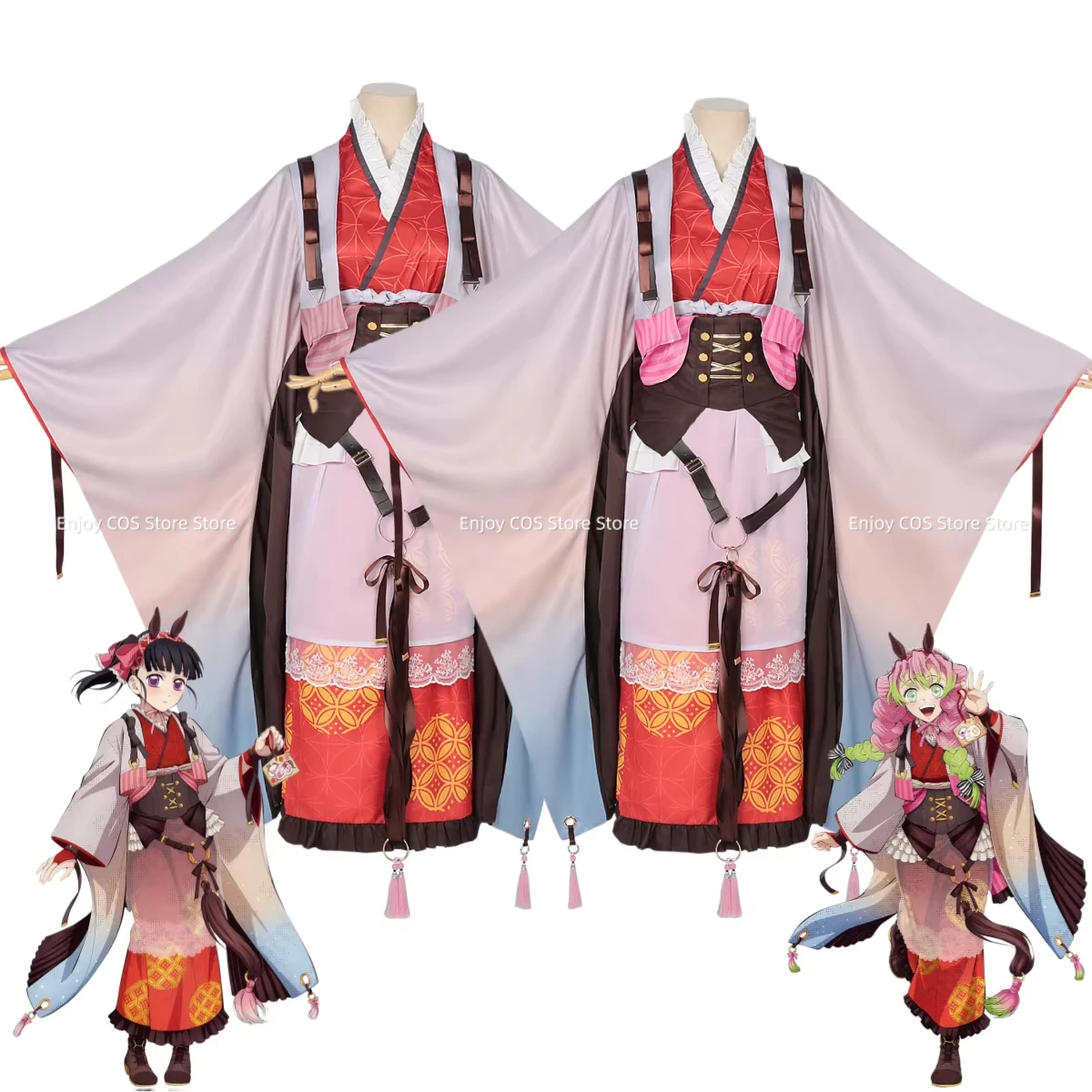 Anime Kanroji Mitsuri Tsuyuri Kanawo Cosplay Costume Japanese Pink Kimono Bathrobe Skirt Woman Cute Traditional Festival Suit
Anime Kanroji Mitsuri Tsuyuri Kanawo Cosplay Costume Japanese Pink Kimono Bathrobe Skirt Woman Cute Traditional Festival Suit