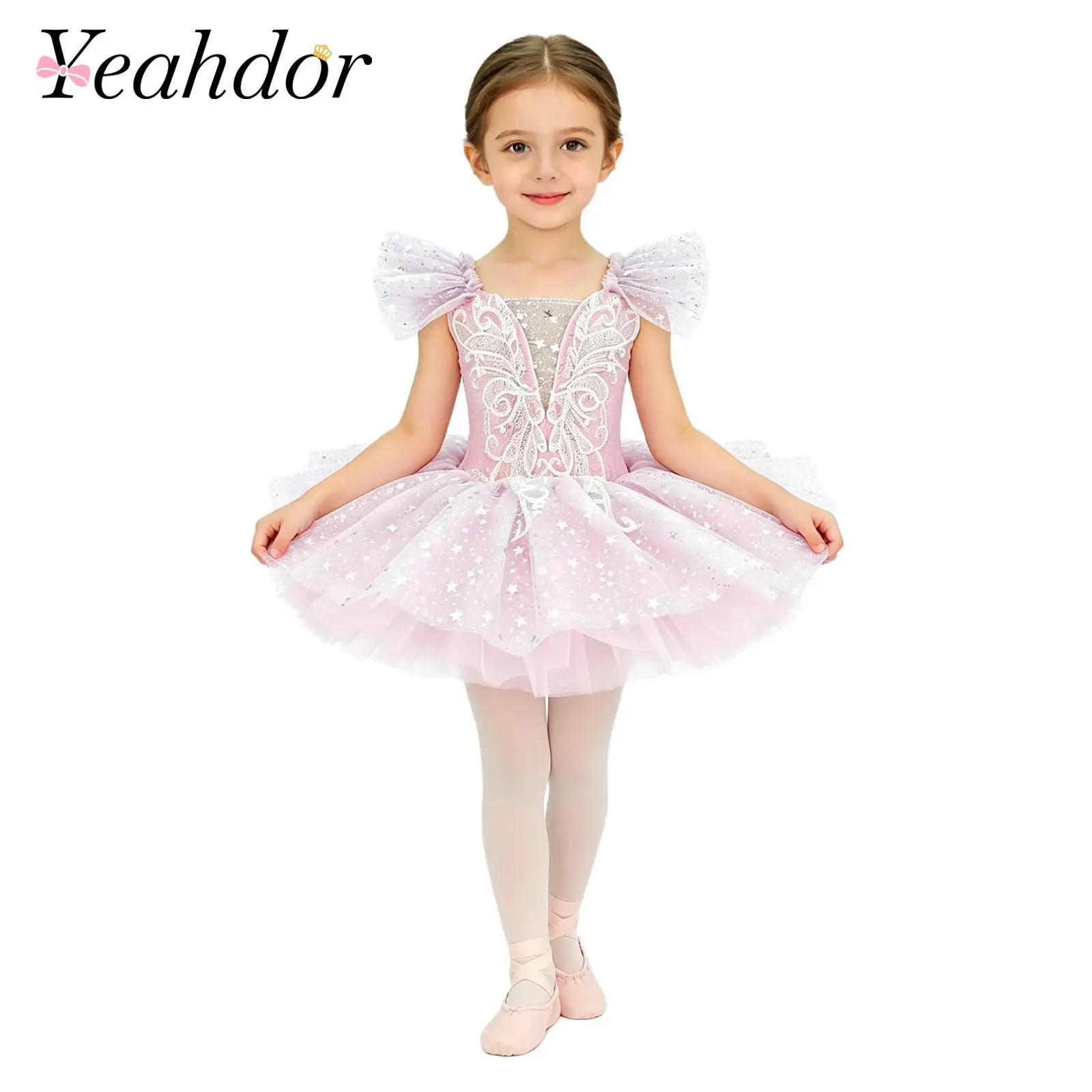 Girls Sequin Tulle Tutu Dress Princess Costumes Kids Ruffled Sleeves Embroidery Ballerina Ballet Dress for Stage Performance
Girls Sequin Tulle Tutu Dress Princess Costumes Kids Ruffled Sleeves Embroidery Ballerina Ballet Dress for Stage Performance