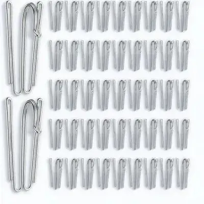 50Pcs Window Curtain Drapery Hooks Heavy Duty Stainless Steel Shower Bath Curtain Clips for Pleated Drapes Drapery Hooks
50Pcs Window Curtain Drapery Hooks Heavy Duty Stainless Steel Shower Bath Curtain Clips for Pleated Drapes Drapery Hooks