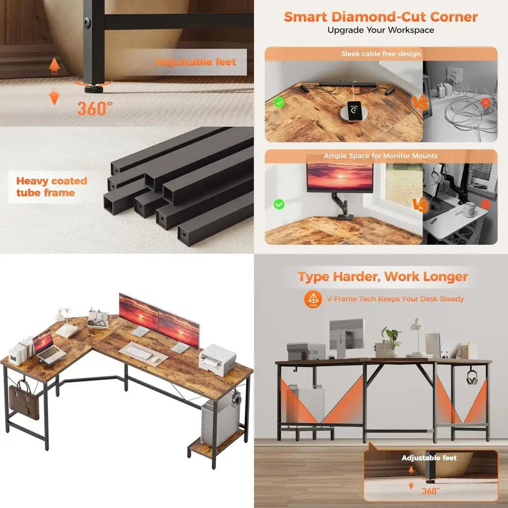 L-образный игровой стол, угловой компьютерный стол с подставкой для процессора, прочный большой игровой стол для домашнего офиса, письменная рабочая станция
L-образный игровой стол, угловой компьютерный стол с подставкой для процессора, прочный большой игровой стол для домашнего офиса, письменная рабочая станция
