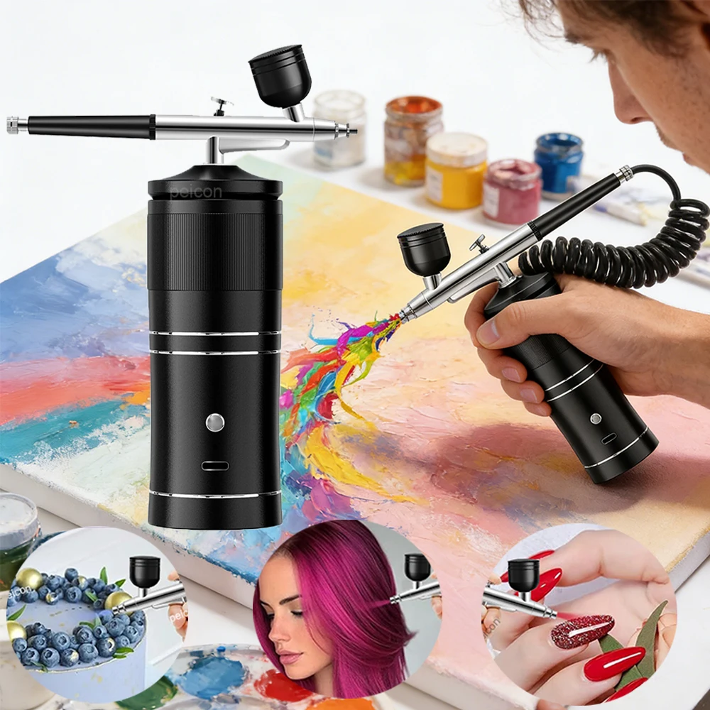 Аэрограф с компрессором для дизайна ногтей, мини-перезаряжаемый портативный аэрограф для ногтей, декор для торта, краска для макияжа, поделки
Аэрограф с компрессором для дизайна ногтей, мини-перезаряжаемый портативный аэрограф для ногтей, декор для торта, краска для макияжа, поделки