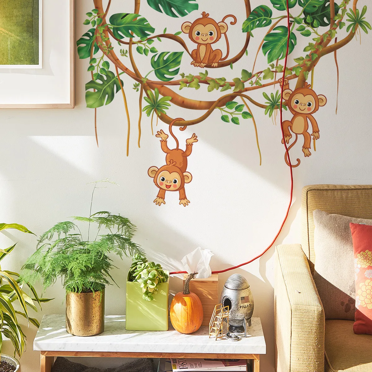 2pcs Forest Tree Rattan Monkey Cartoon Animal Wall Sticker Living Room Bedroom Study Restaurant Decorative Creative Wall Sticker
2pcs Forest Tree Rattan Monkey Cartoon Animal Wall Sticker Living Room Bedroom Study Restaurant Decorative Creative Wall Sticker