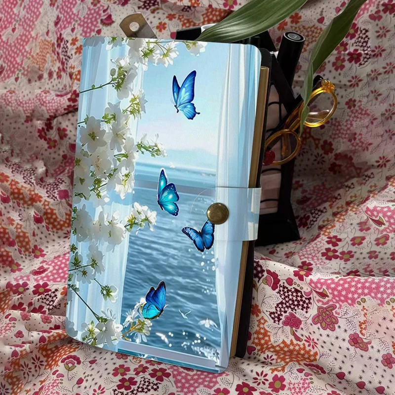 Elegant Window Seawater Blue Butterfly Floral Pattern Detachable Loose Leaf Binder Notebook Cover Reusable Planner Shell Cute St
Elegant Window Seawater Blue Butterfly Floral Pattern Detachable Loose Leaf Binder Notebook Cover Reusable Planner Shell Cute St