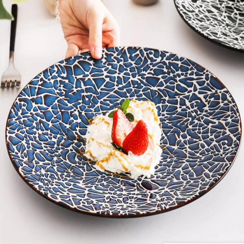Western-style dining plate with advanced sense flat plate ceramic retro home dessert plate with afternoon tea tableware.
Western-style dining plate with advanced sense flat plate ceramic retro home dessert plate with afternoon tea tableware.