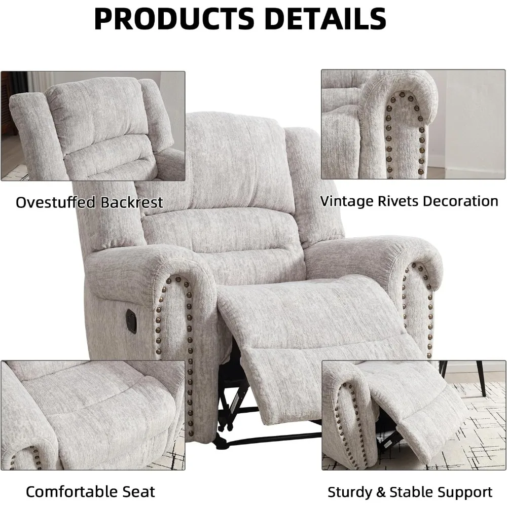 Manual recliner, classic and traditional manual recliner with comfortable armrests and backrest, single sofa
Manual recliner, classic and traditional manual recliner with comfortable armrests and backrest, single sofa