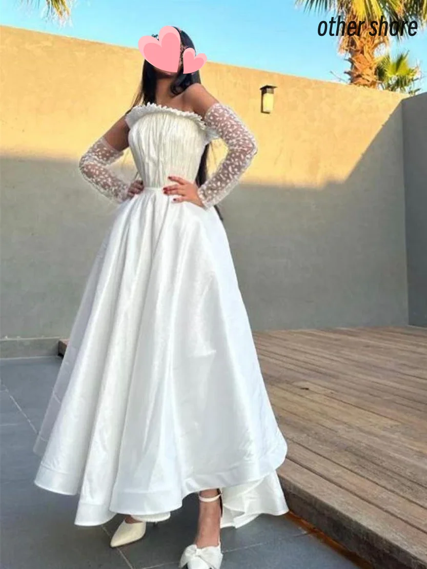 Other Shore Elegant Vintage Sweet Ivory Ruffle Sleeves Strapless A-Line Customize Formal Occasion Prom Dress Evening Party Gowns
Other Shore Elegant Vintage Sweet Ivory Ruffle Sleeves Strapless A-Line Customize Formal Occasion Prom Dress Evening Party Gowns