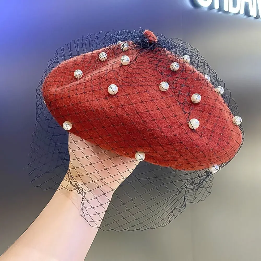 Pumpkin Hat Pearl Wool Beret for Women Retro Fashion Painter Hat Double Layer with Mesh Veil Beanie Caps for Autumn and Winter
Pumpkin Hat Pearl Wool Beret for Women Retro Fashion Painter Hat Double Layer with Mesh Veil Beanie Caps for Autumn and Winter