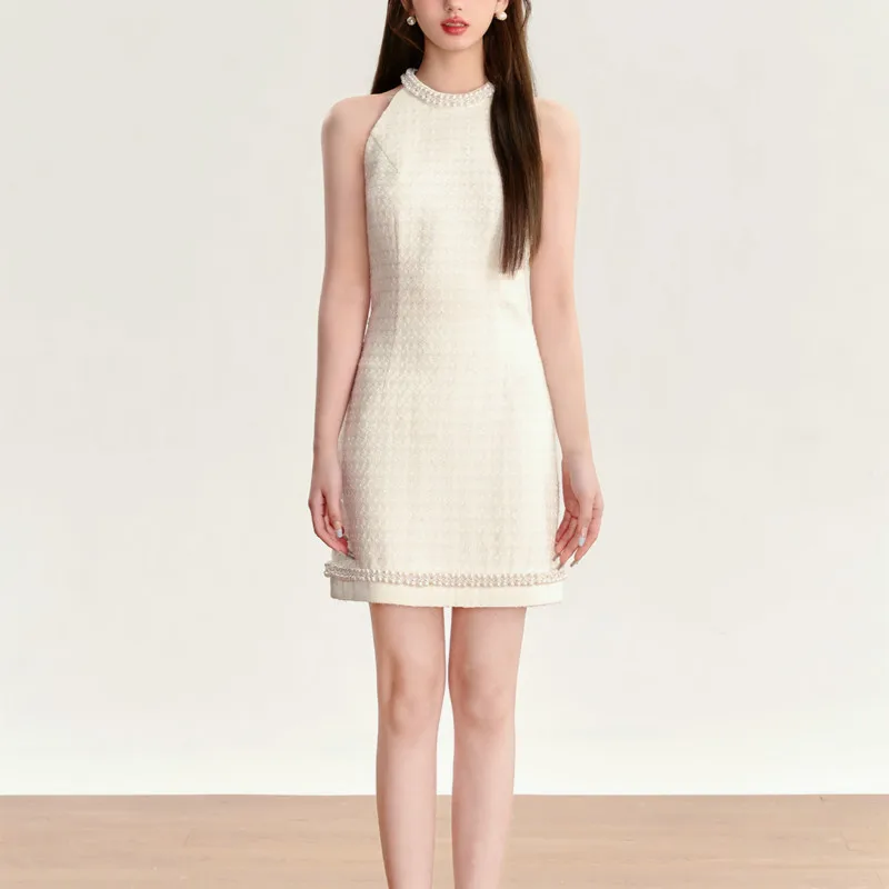 Coigarsam Long Dress Women Summer Office Lady French Style Solid Sleeveless Single Button O-Neck High Waist Pearl White Dresses
Coigarsam Long Dress Women Summer Office Lady French Style Solid Sleeveless Single Button O-Neck High Waist Pearl White Dresses