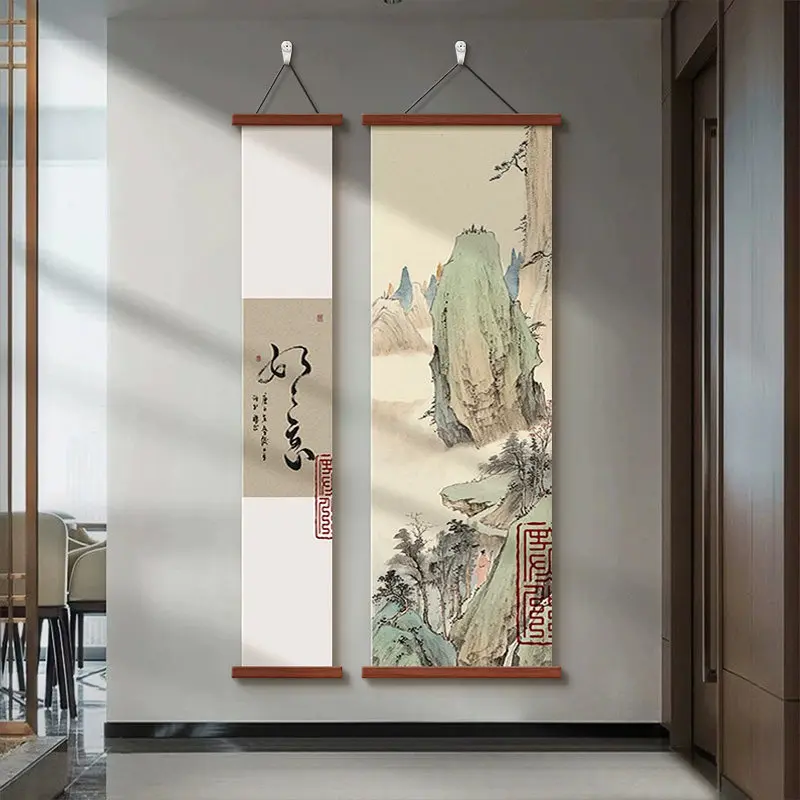 Chinese Calligraphy Landscape Diptych Vertical Two-Panel Wall Art for Entryway Hallway Tea Room & Corridor Scroll Painting Decor
Chinese Calligraphy Landscape Diptych Vertical Two-Panel Wall Art for Entryway Hallway Tea Room & Corridor Scroll Painting Decor