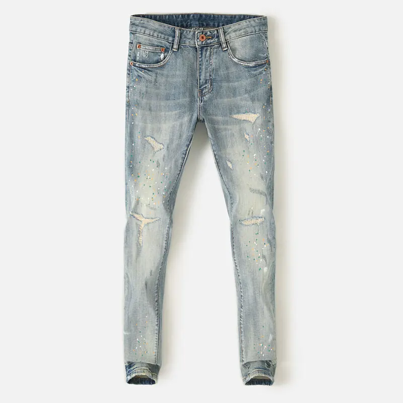 Street Designer Fashion Men Jeans High Quality Retro Washed Stretch Slim Fit Painted Ripped Jeans Men Vintage Y2K Denim Pants
Street Designer Fashion Men Jeans High Quality Retro Washed Stretch Slim Fit Painted Ripped Jeans Men Vintage Y2K Denim Pants