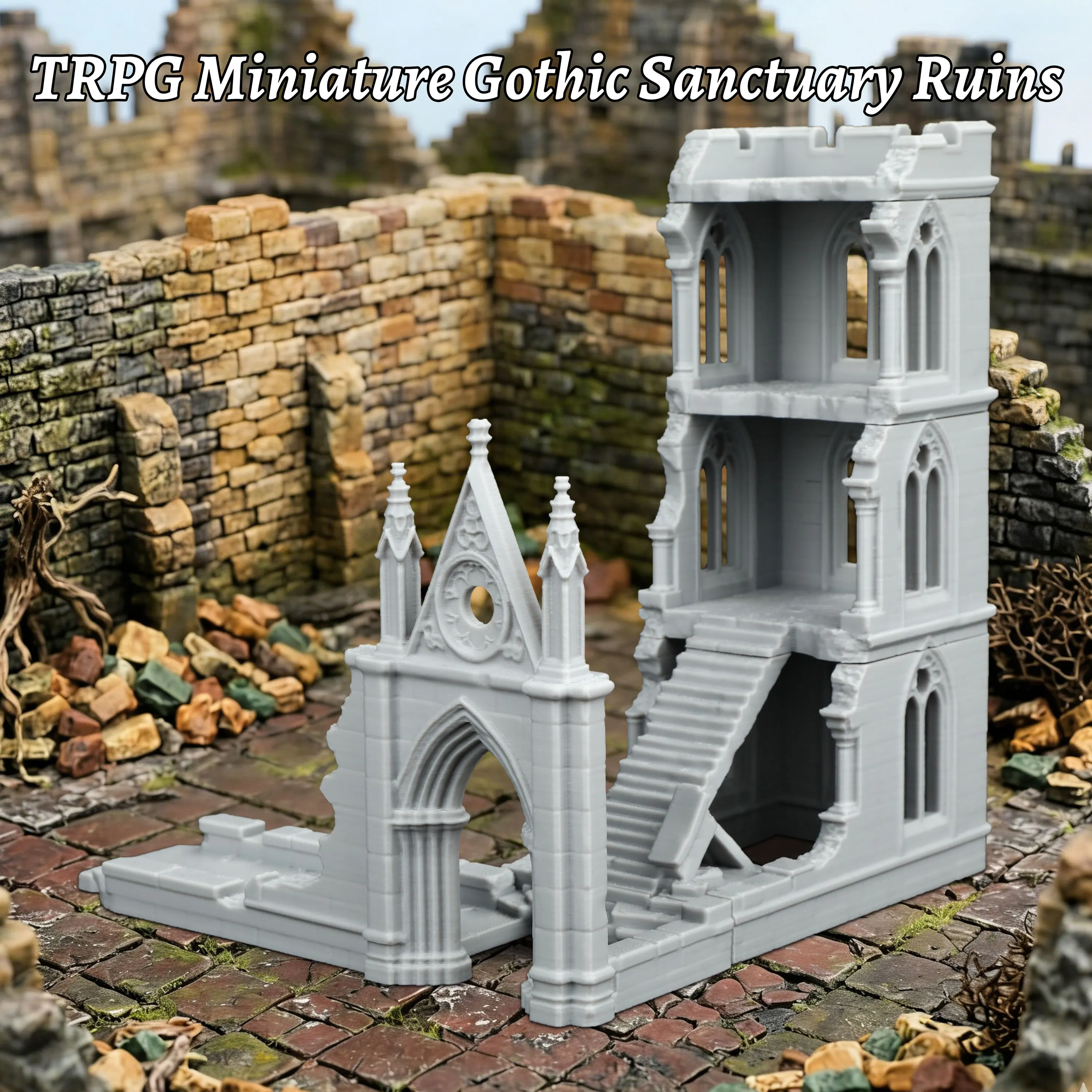 Fantasy Gothic Sanctuary Ruins Terrain - TTRPG Building Miniature, Collectible Accessory, Gift for Gamers & Tabletop Display
Fantasy Gothic Sanctuary Ruins Terrain - TTRPG Building Miniature, Collectible Accessory, Gift for Gamers & Tabletop Display