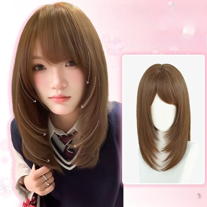 Synthetic wig, Hara Asuka wig for women full head cover slanted bangs vintage high-layered hairstyle Japanese long straight hair
Synthetic wig, Hara Asuka wig for women full head cover slanted bangs vintage high-layered hairstyle Japanese long straight hair
