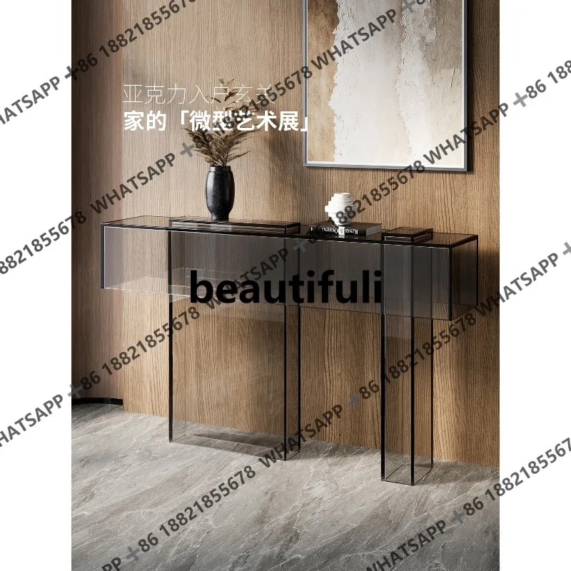 Входной стол, гостиная у стены, акриловый стол с торцевым видом, креативный дизайн, декоративный шкаф для коридора
Входной стол, гостиная у стены, акриловый стол с торцевым видом, креативный дизайн, декоративный шкаф для коридора