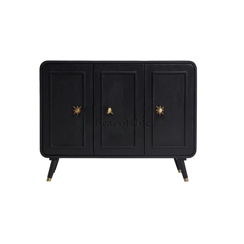 Medieval Style Solid Wood Entrance Wall Storage Cabinet Vintage Black Sideboard
Medieval Style Solid Wood Entrance Wall Storage Cabinet Vintage Black Sideboard