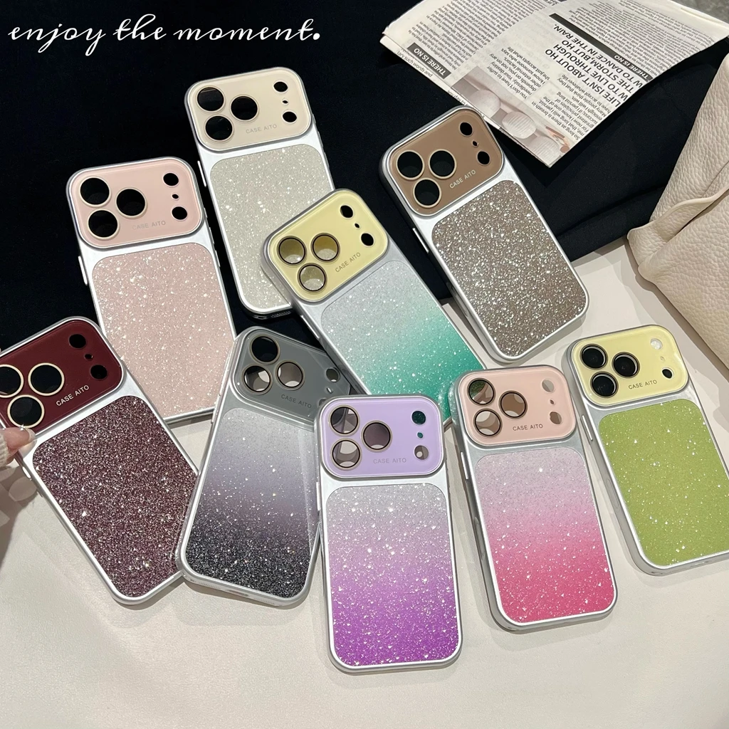 Fashion Two-color Gradient Glitter With Camera Glass Film Shockproof Protective Phone Cover Case for iPhone 17 16 15 14 Pro Max
Fashion Two-color Gradient Glitter With Camera Glass Film Shockproof Protective Phone Cover Case for iPhone 17 16 15 14 Pro Max