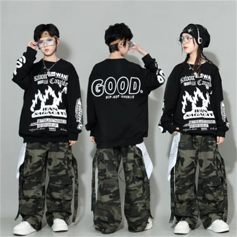 Hip Hop Kids Black Long SLeeves Sweater Camouflage Pants Girls Jazz Practice Clothes Boys Hip Hop Dance Performance Wear
Hip Hop Kids Black Long SLeeves Sweater Camouflage Pants Girls Jazz Practice Clothes Boys Hip Hop Dance Performance Wear