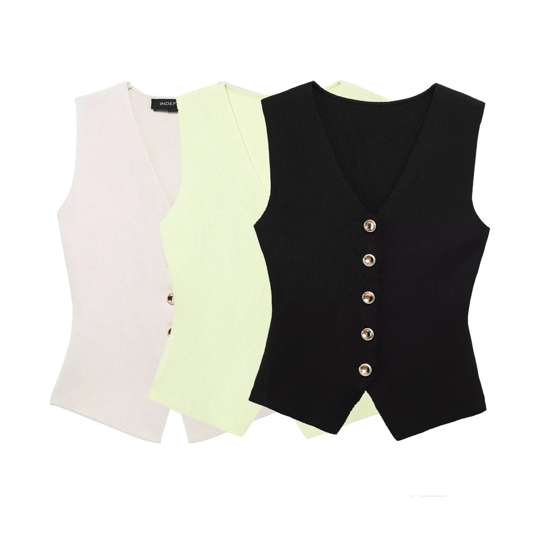 Korejepo New Women Solid Clothing European American Style Fashionable Simple Unadorned Knitted Vest Top
Korejepo New Women Solid Clothing European American Style Fashionable Simple Unadorned Knitted Vest Top
