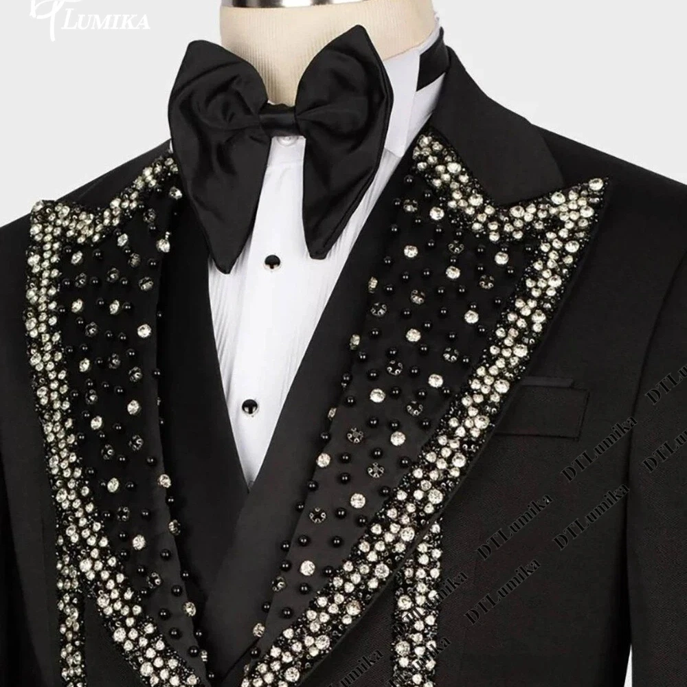 Three Pieces Beaded Shawl Lapel Wedding Groom Suit Jacket Vest Pants Suit Attire DTLumika Black-Tie Formal Party Tuxedo for Men
Three Pieces Beaded Shawl Lapel Wedding Groom Suit Jacket Vest Pants Suit Attire DTLumika Black-Tie Formal Party Tuxedo for Men
