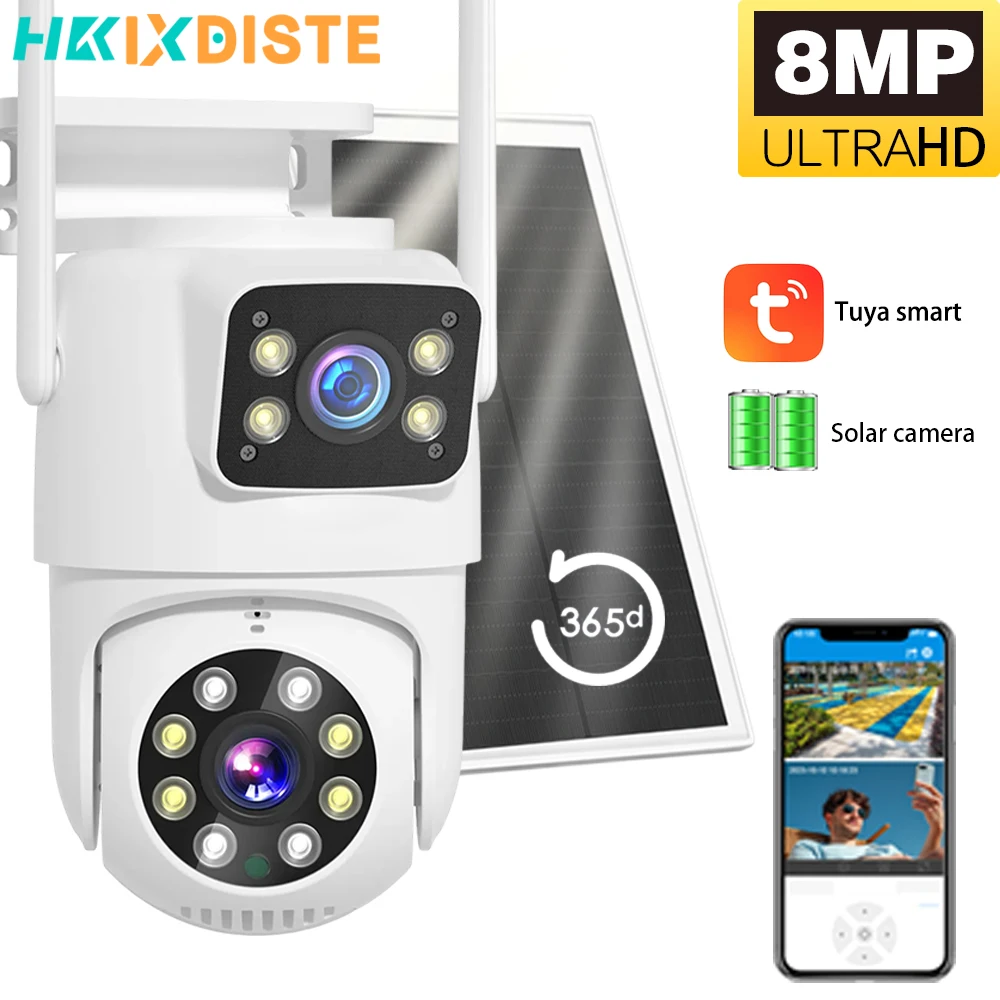 8MP 4K Solar Wirelesss IP Camera Color Night Vision Outdoor 4MP Dual Lens Wifi PTZ Security Camera Auto Tracking Smart LifeTuya
8MP 4K Solar Wirelesss IP Camera Color Night Vision Outdoor 4MP Dual Lens Wifi PTZ Security Camera Auto Tracking Smart LifeTuya