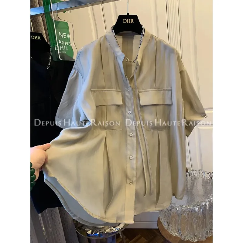 Light Luxury Niche Streamer Pleated Irregular Shirt Women's Loose Sun Protection Top
Light Luxury Niche Streamer Pleated Irregular Shirt Women's Loose Sun Protection Top