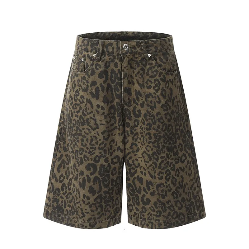 UNITIM Summer Women's Calf-length Pant Streetwear Leopard Print Female Shorts Loose Straight Pocket Casual Denim Shorts for Lady
UNITIM Summer Women's Calf-length Pant Streetwear Leopard Print Female Shorts Loose Straight Pocket Casual Denim Shorts for Lady