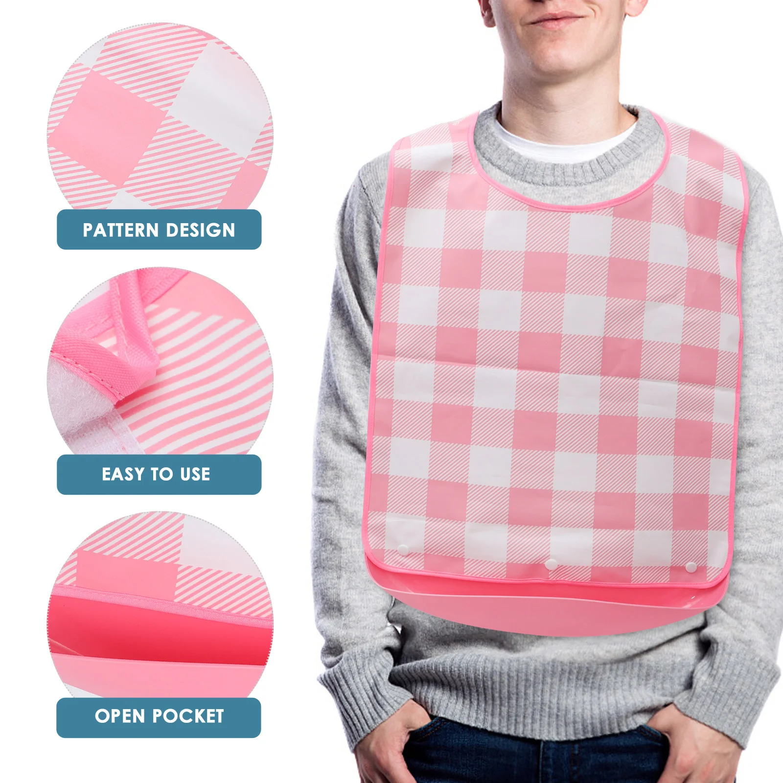 Большой водонепроницаемый нагрудник для еды для взрослых, съемный регулируемый моющийся многоразовый тканевый защитный полотенце для слюны
Большой водонепроницаемый нагрудник для еды для взрослых, съемный регулируемый моющийся многоразовый тканевый защитный полотенце для слюны