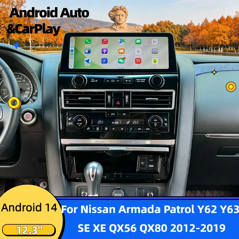 12.3" Android 14 CarPlay Auto Car Radio For Nissan Armada Patrol Y62 Y63 SE XE QX56 QX80 2012-2019 GPS Multimedia Stereo Player
12.3" Android 14 CarPlay Auto Car Radio For Nissan Armada Patrol Y62 Y63 SE XE QX56 QX80 2012-2019 GPS Multimedia Stereo Player