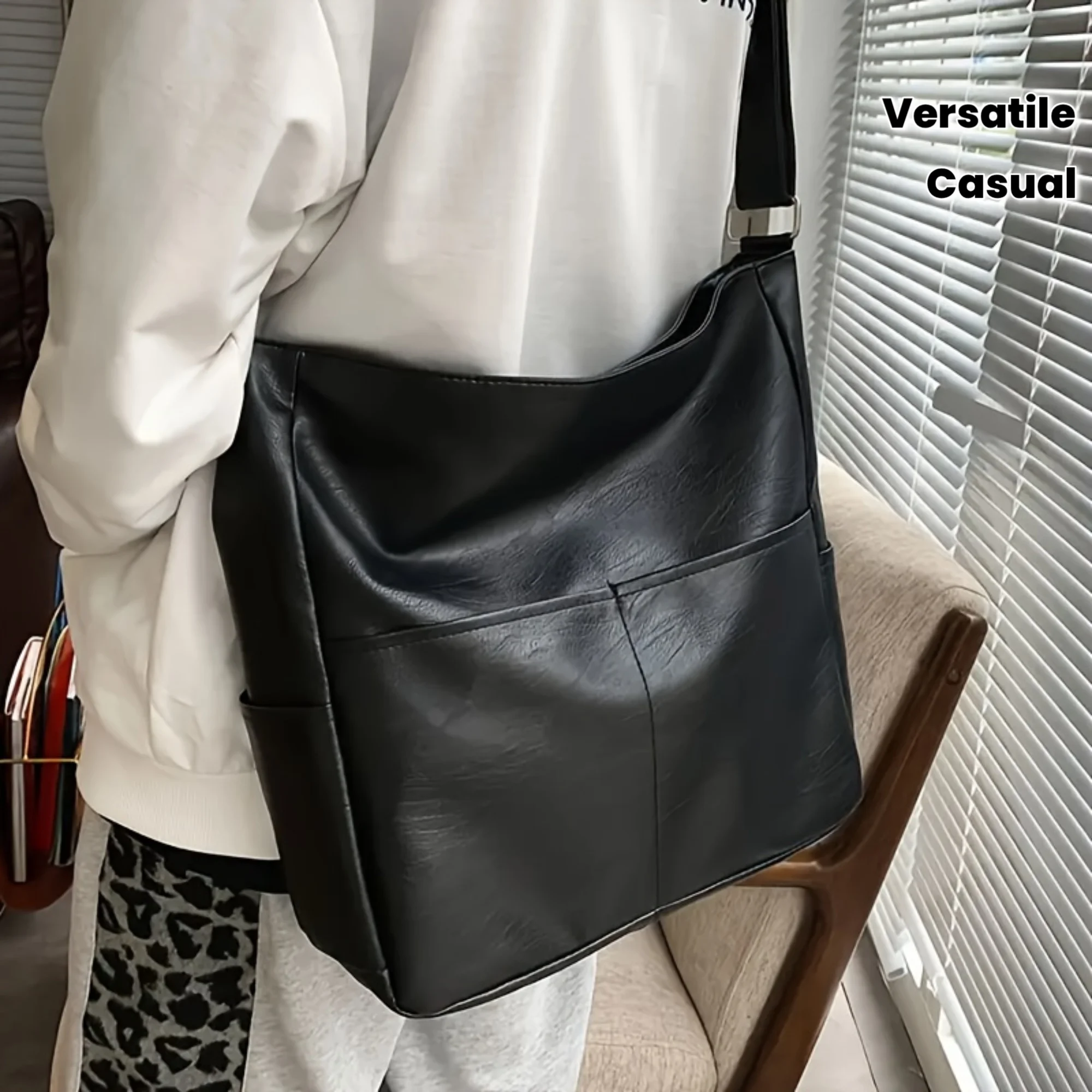 Сумка через плечо большой вместимости в стиле ретро, повседневный стиль, регулируемый ремень, универсальная модная сумка через плечо для повседневного отдыха на выход
Сумка через плечо большой вместимости в стиле ретро, повседневный стиль, регулируемый ремень, универсальная модная сумка через плечо для повседневного отдыха на выход